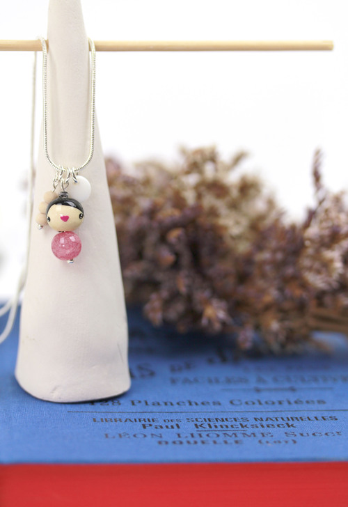 (image pour) Collier Hisaé Rose Bohème